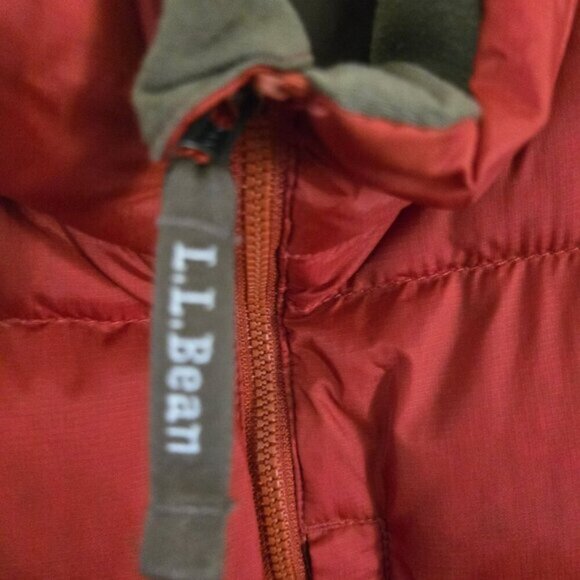 L.L. Bean Rust Autumnal Goose Down Quality Puffer Vest Size XL - Picture 4 of 6